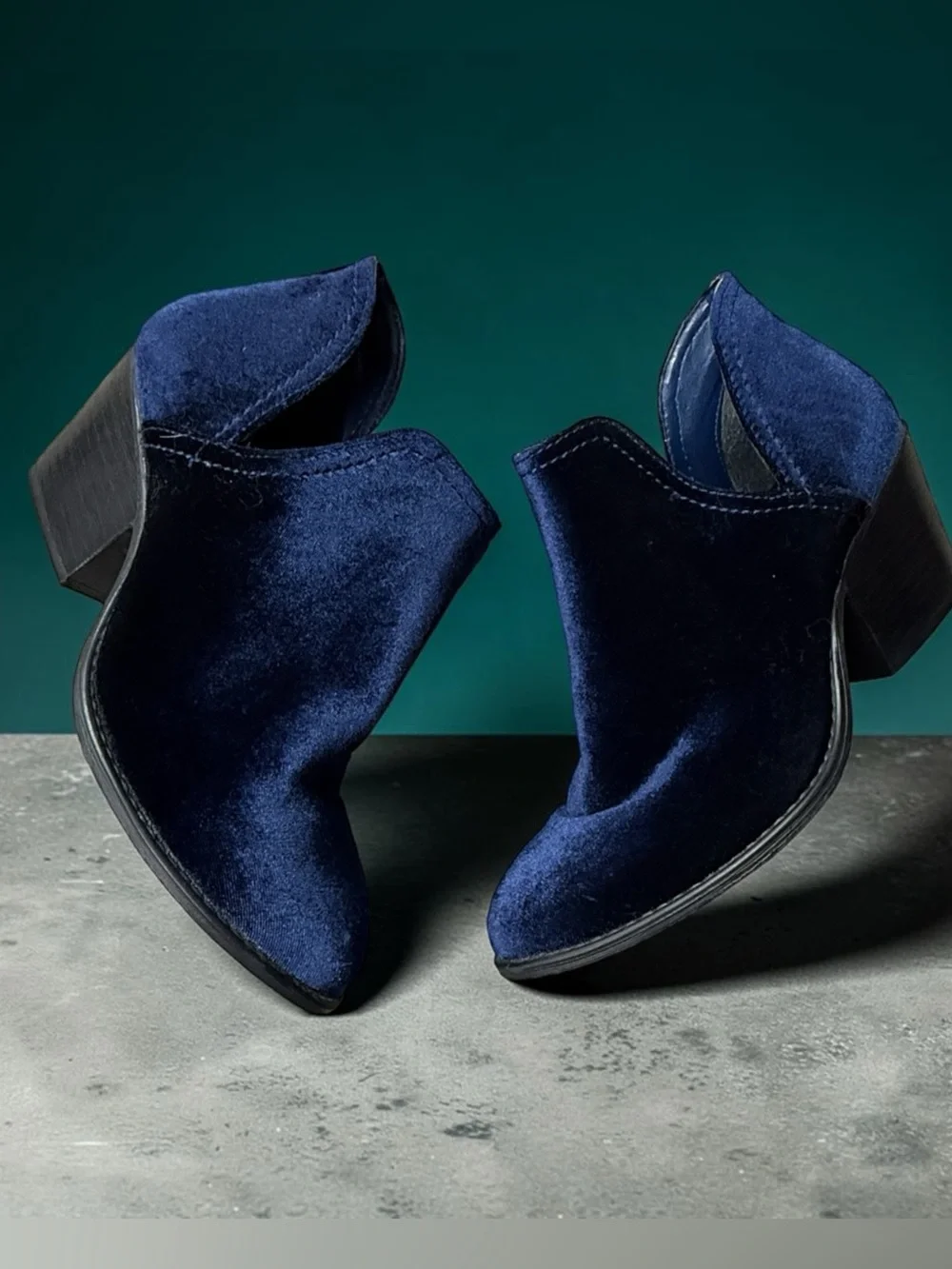 Steve Madden Velvet Midnight Blue Ankle Booties for Women